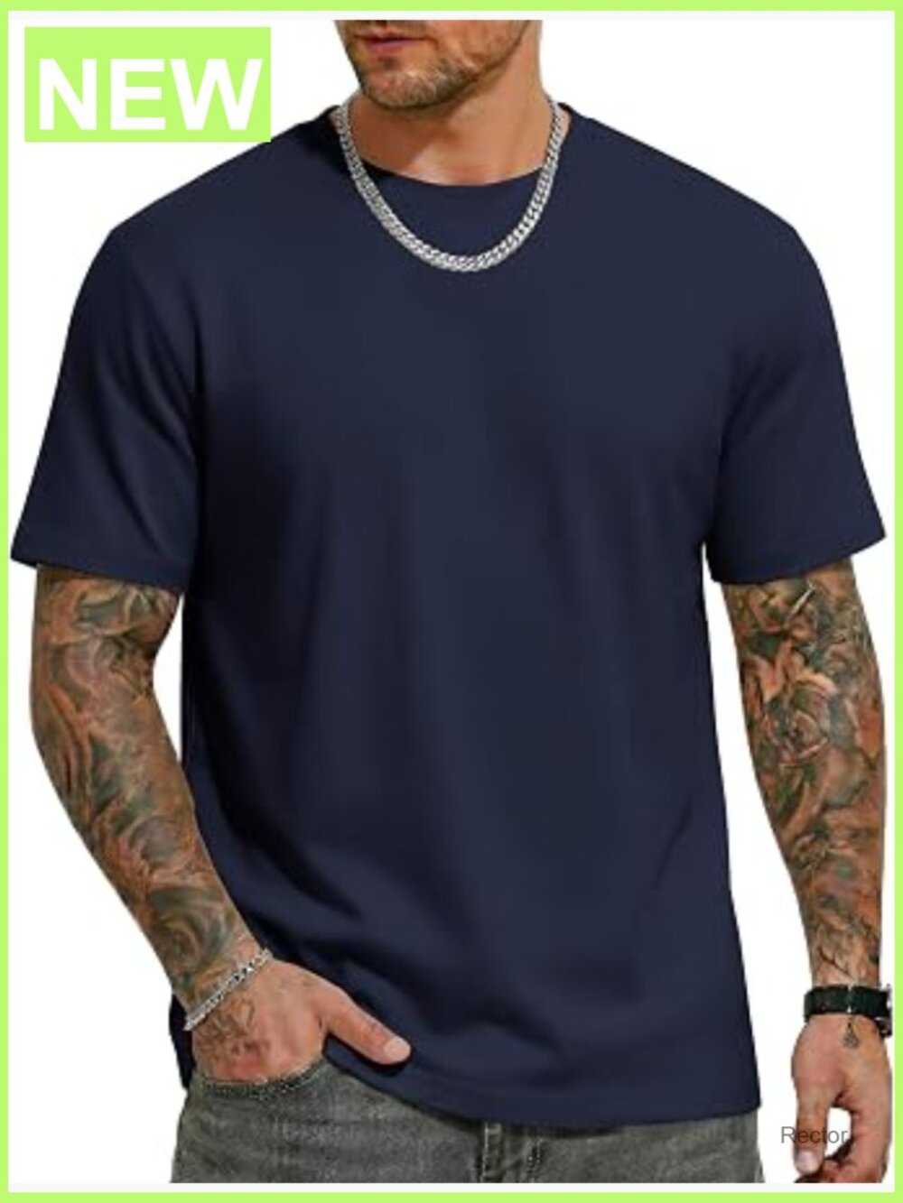Heavyweight Cotton Blend Crew Neck Tee Men's Short Sleeve T-Shirt